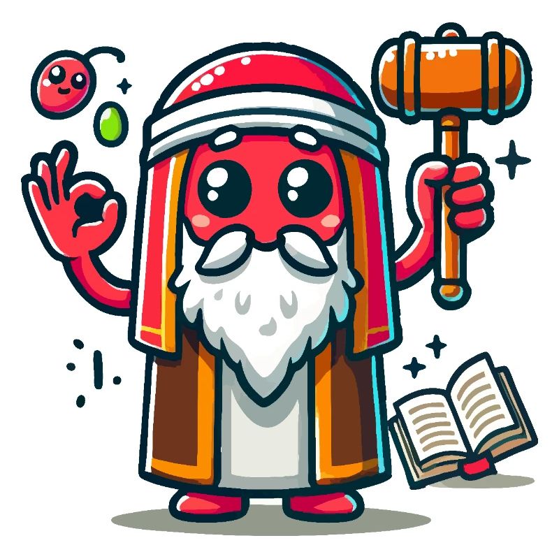 Roter Held mit einem Hammer