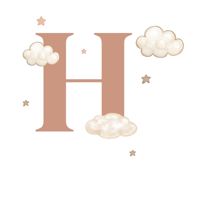 Letter h clouds stars