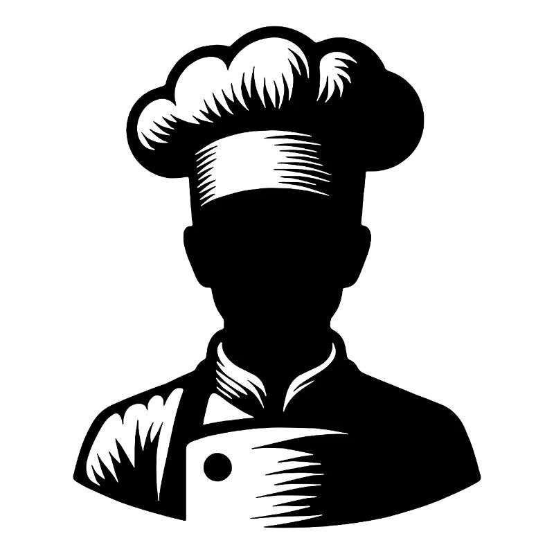 Chef and Kitchen Silhouette Portrait