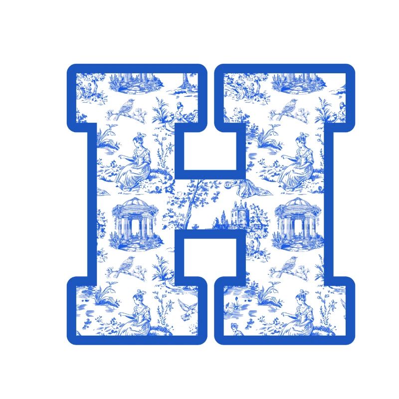 Buchstabe h blaue Chinoiserie