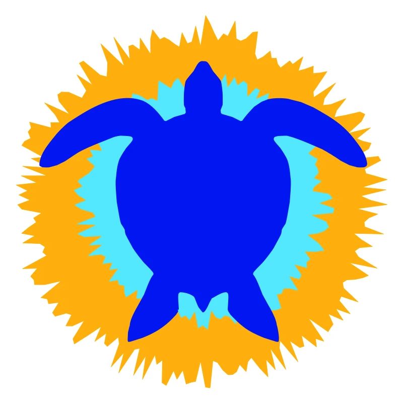 Water turtle flower pretty silhouette pattern