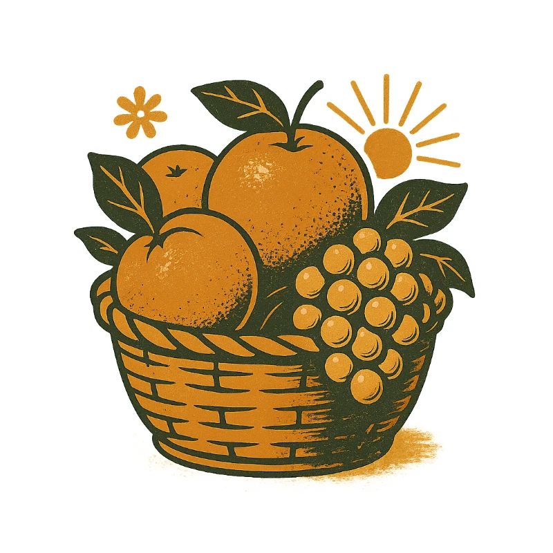 Retro Obstkorb – Vintage Fruit Basket