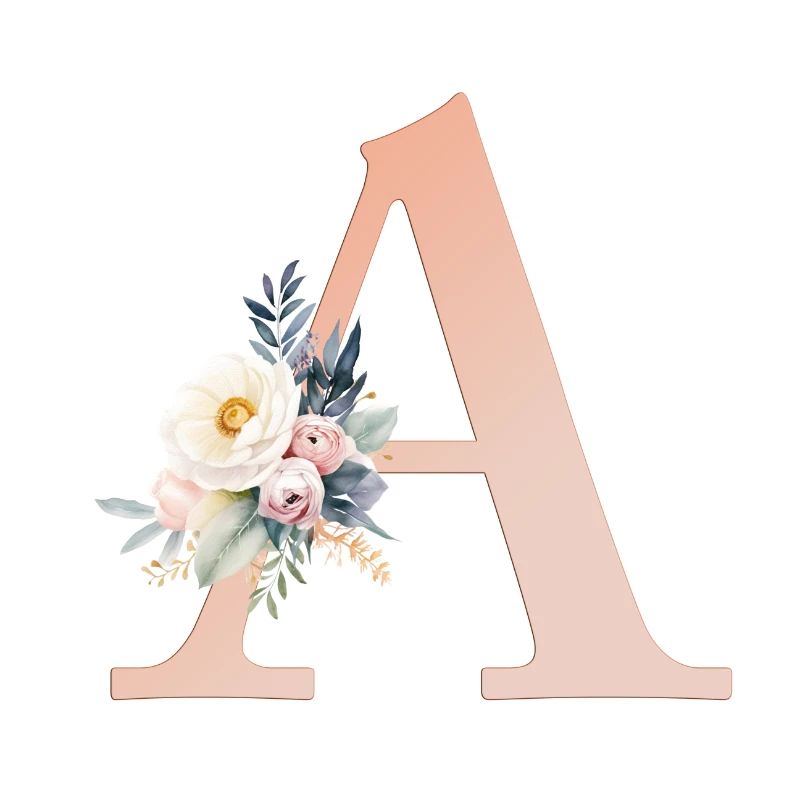 Un monogramme, Floral, Boho