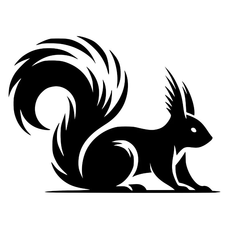 Squirrel Tattoo Style Drawing