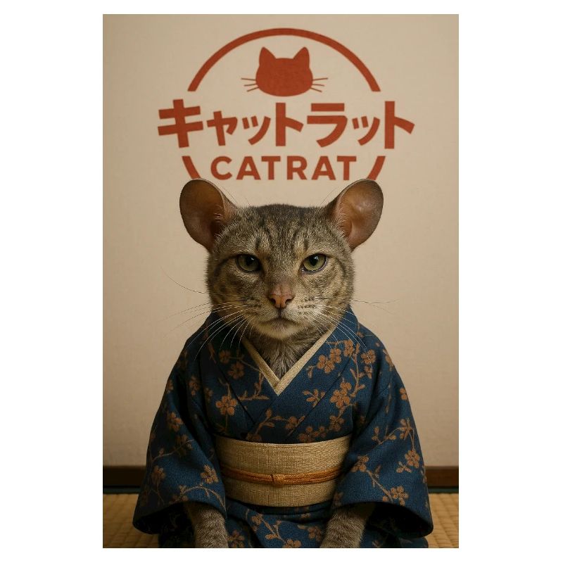 Cat Elegance in Kimono