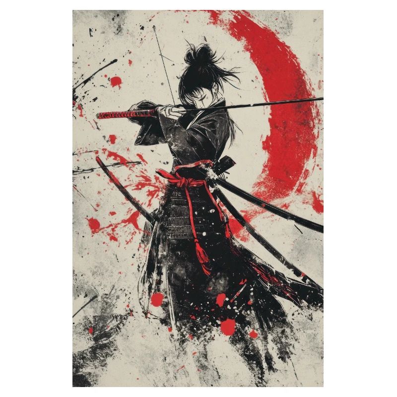 Samurai-Geist in Rot und Schwarz