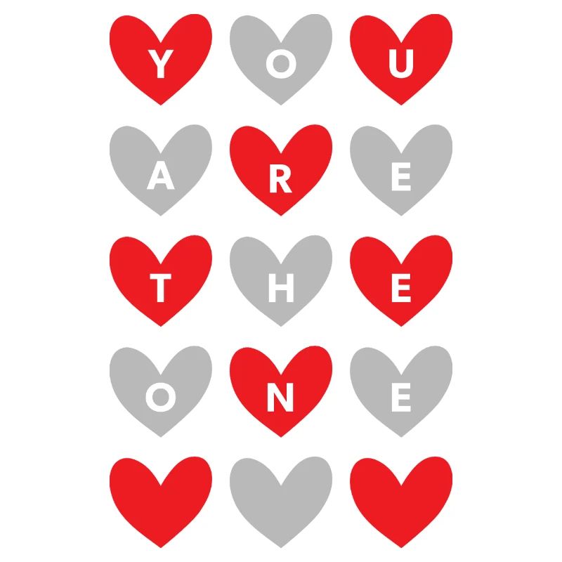 You Are The One Romantic Heart Pattern Graphic