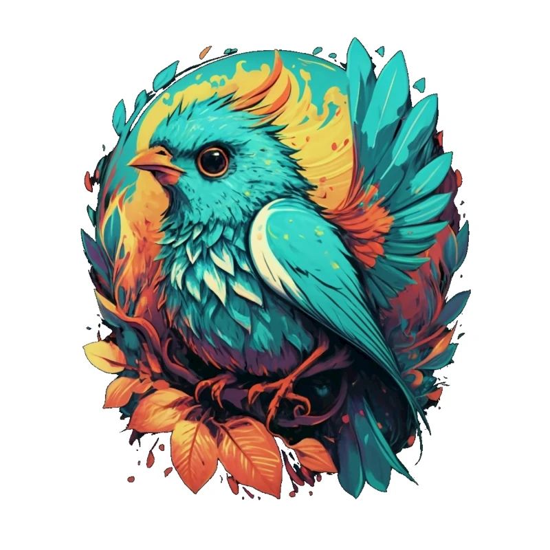 Blauer süßer gezeichneter Vogel