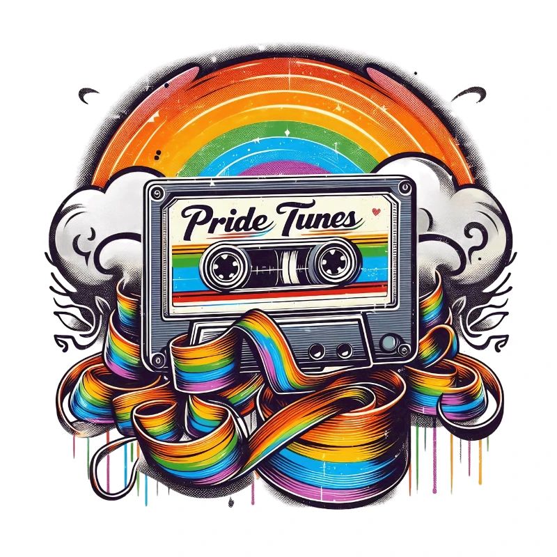 Conception de cassette arc-en-ciel Pride Tunes