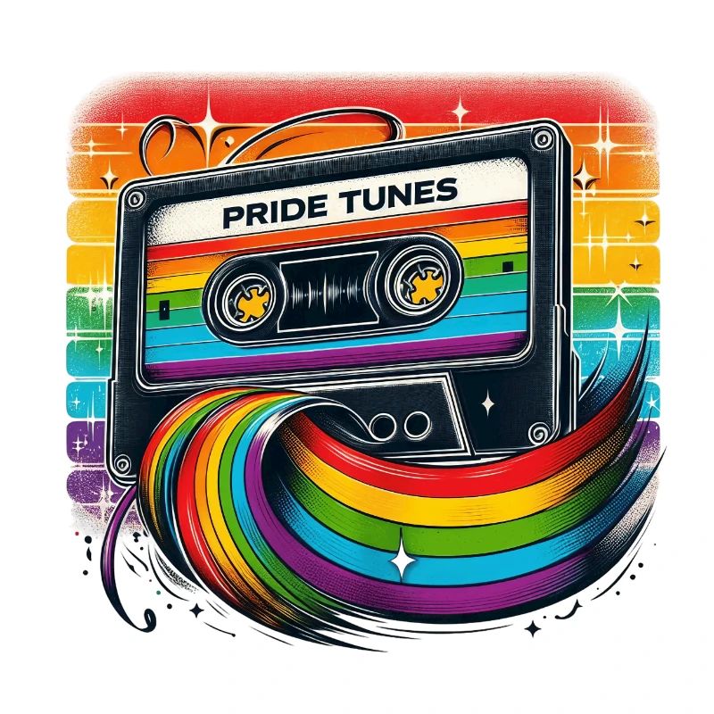 Pride Tunes Rainbow Cassette Design