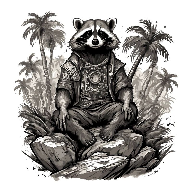Tattoo / Tier / Kunst / cool / Comic / Waschbär