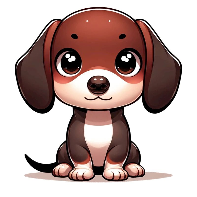 Illustration numérique d’un chien teckel mignon