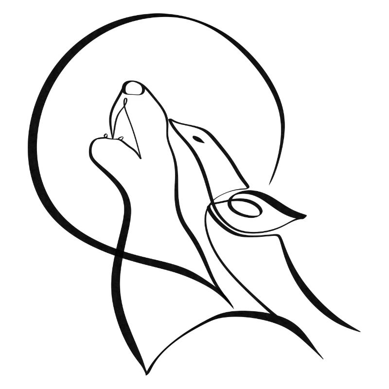 Minimalist wolf artwork