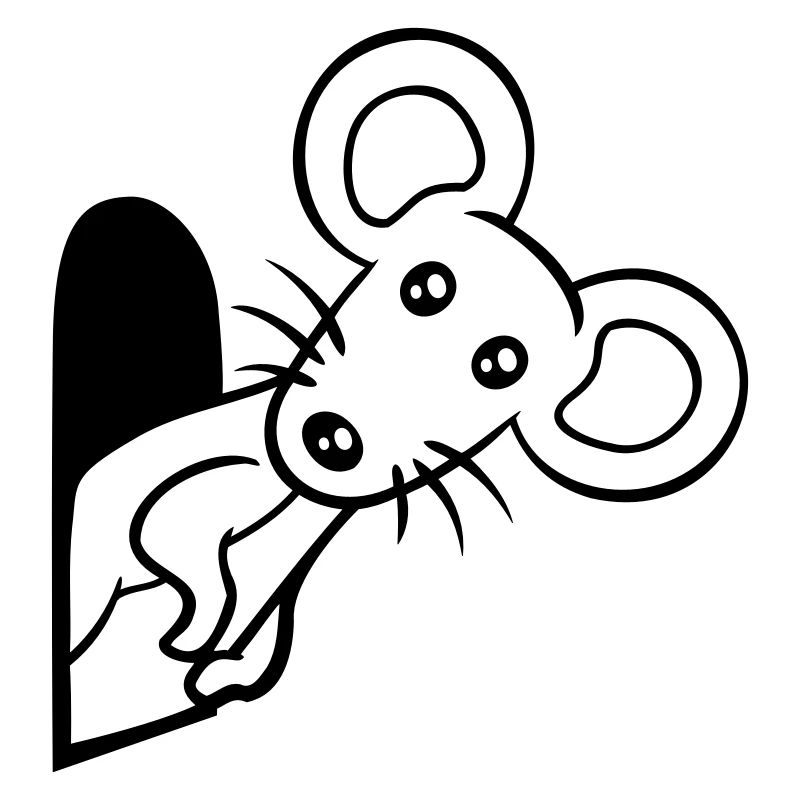 Mouse Wall Hole Mouse Hole Peeps Cute Funny Comic