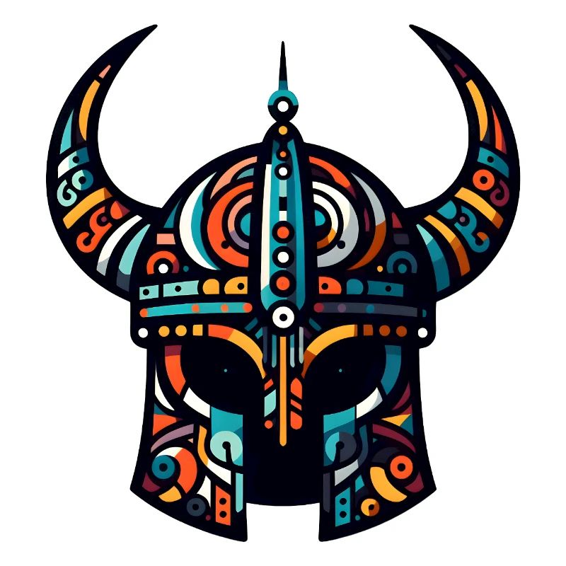 Wikingerhelm mit abstraktem Muster