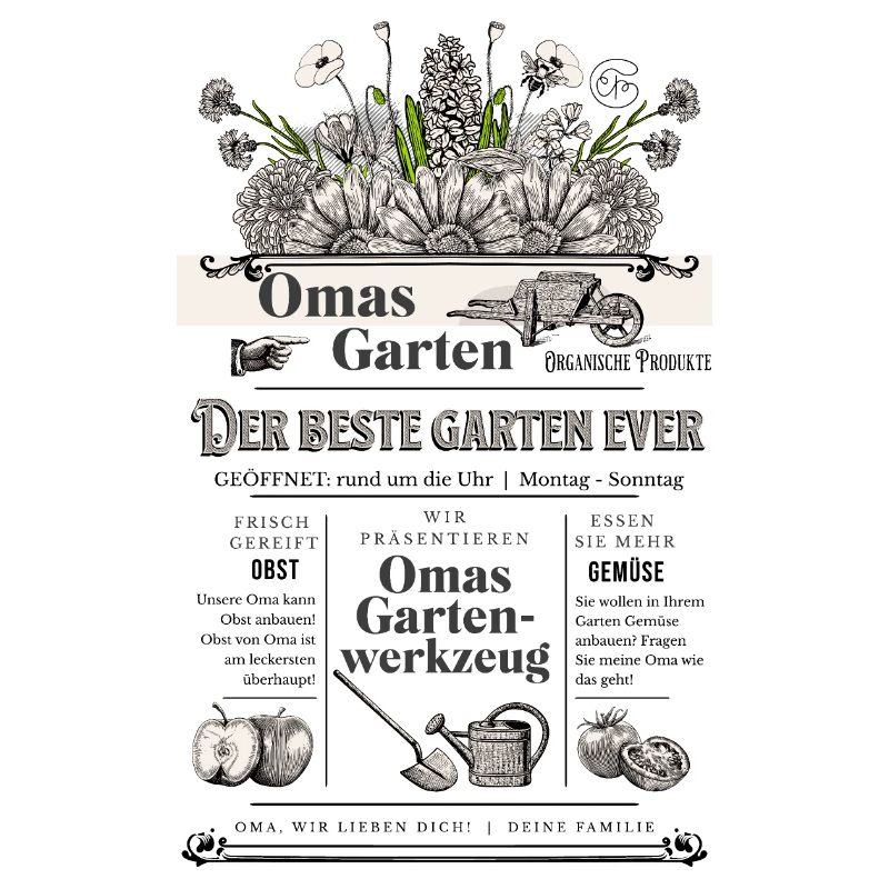 Oma Großmutter Garten Gärtnerin Geschenk