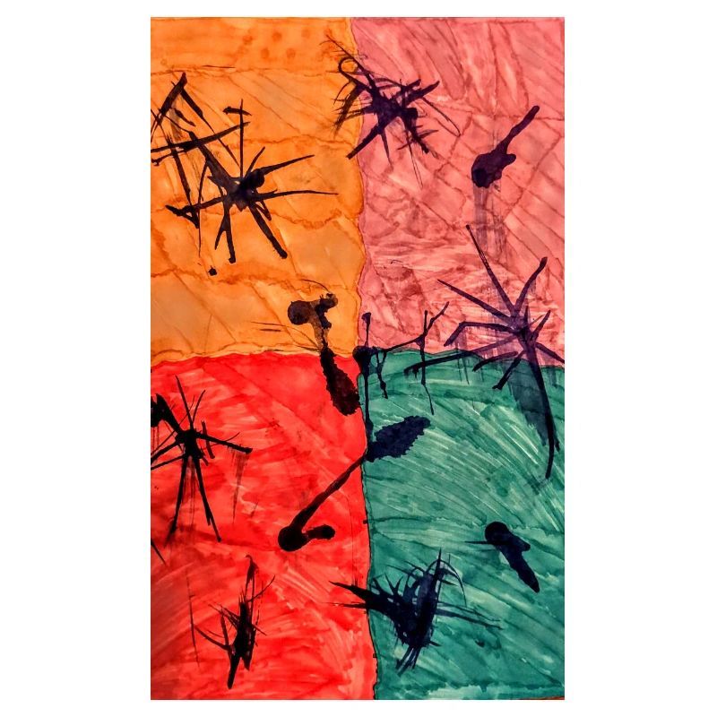 Jeu abstrait de couleurs avec motif à pointes