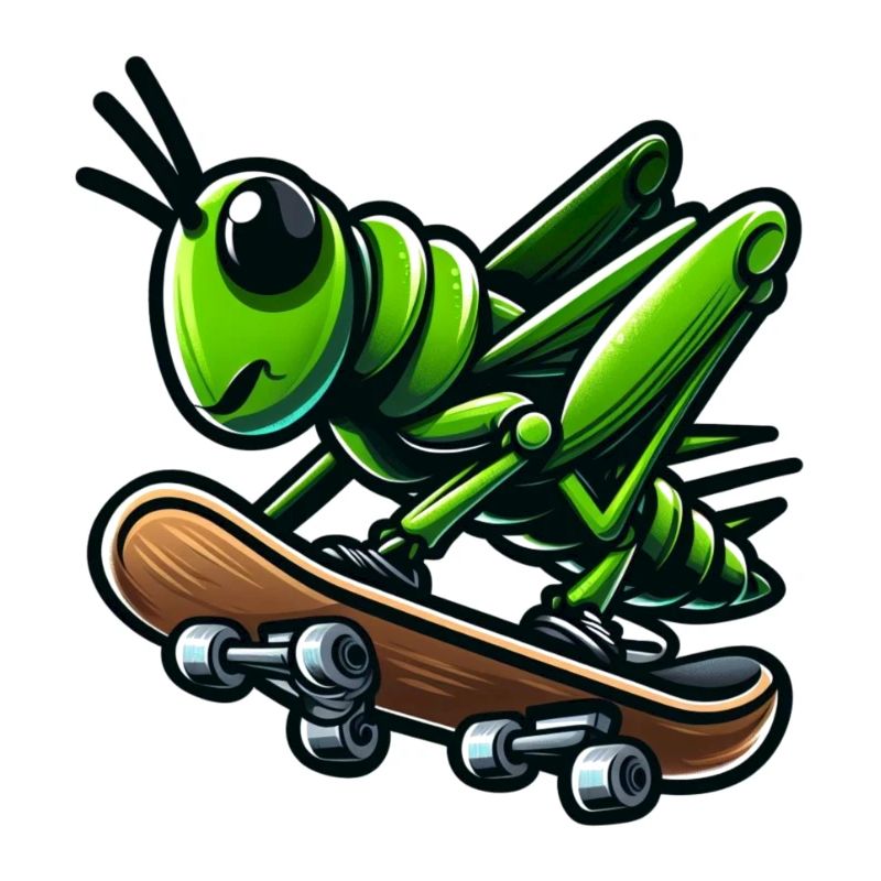 Grasshopper skateboarding