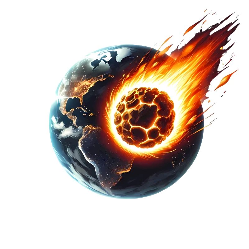 Fiery Asteroid Impact on Earth