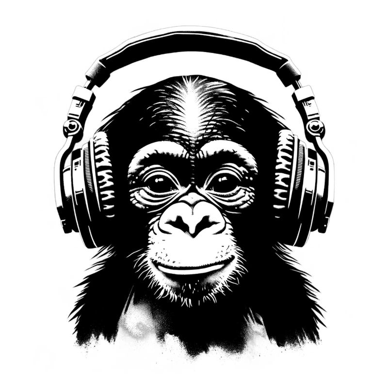 Singe avec des écouteurs 🎧