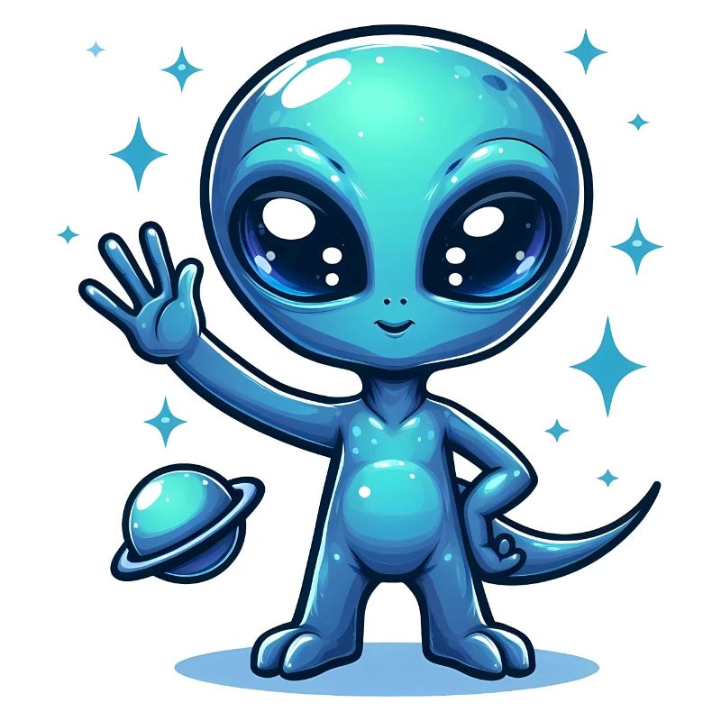 Extraterrestre avec signe de paix