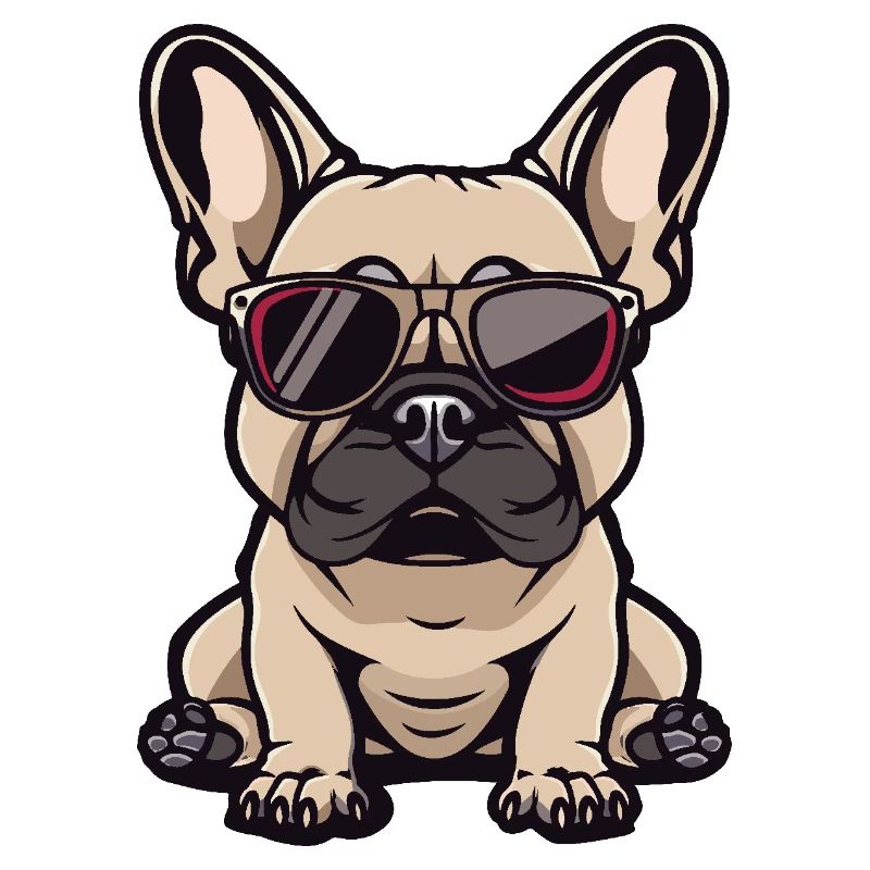 French Buldog Dogs Cool Comic