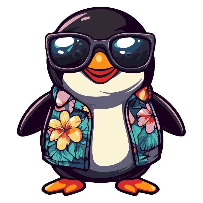 Pinguin Comic Urlaub
