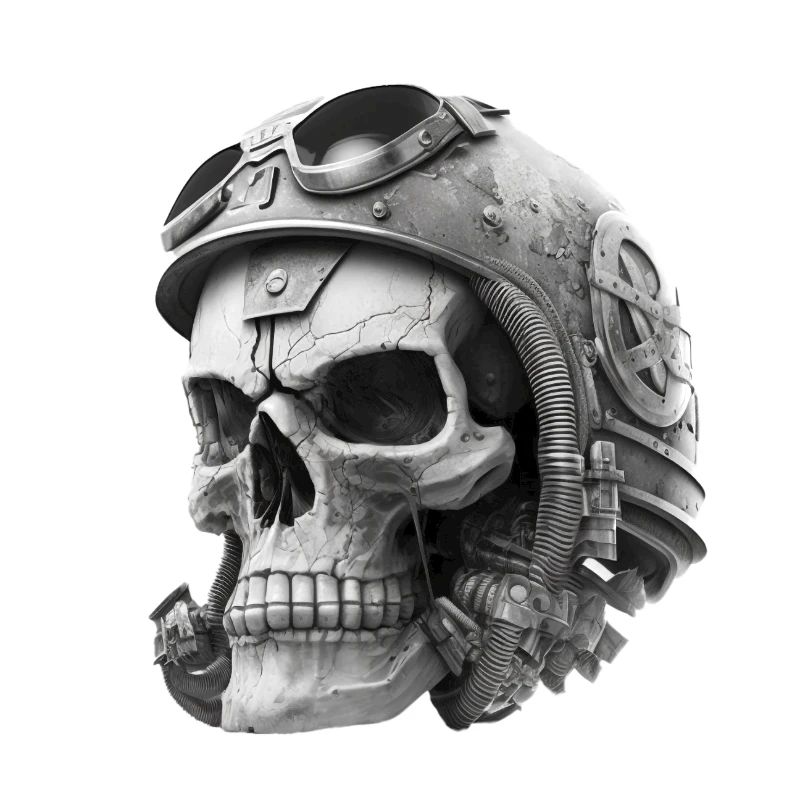 Crâne avec casque