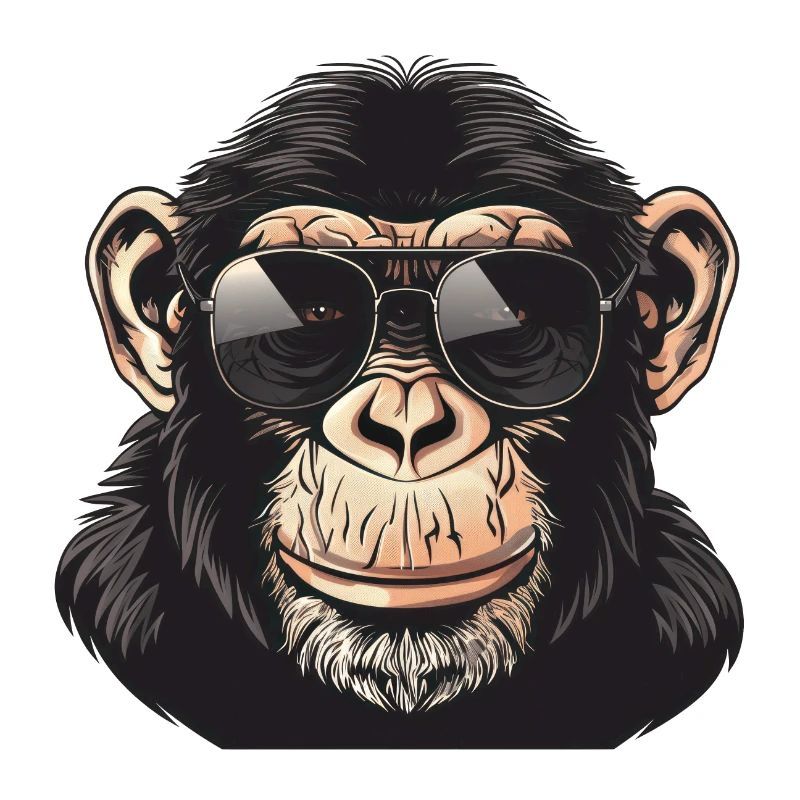 Schimpanse, affe, Sonnenbrille, Sommer, geschenk