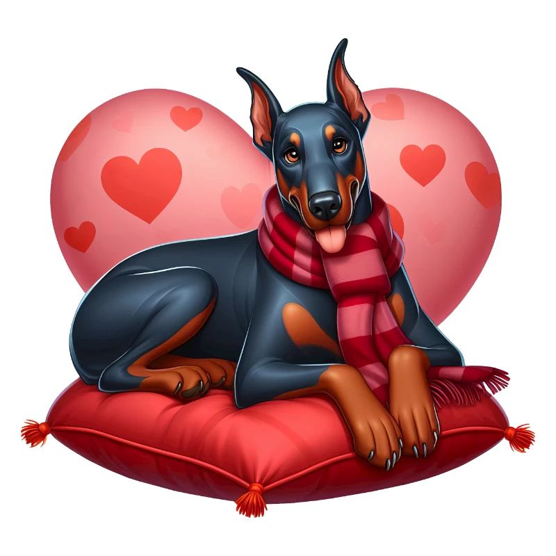 Doberman Pinscher Saint-Valentin