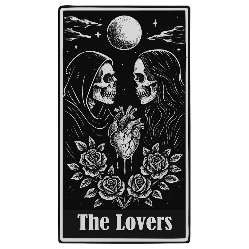 Skeleton Lovers Tarot Gothique Coeur Design