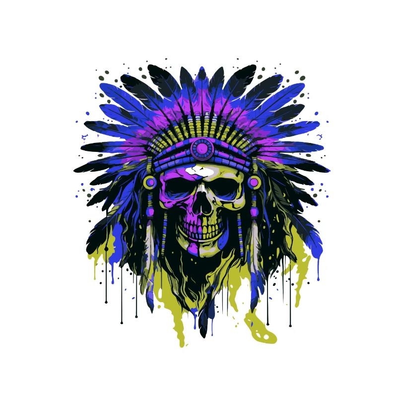 Apache Crâne Indien Coloré