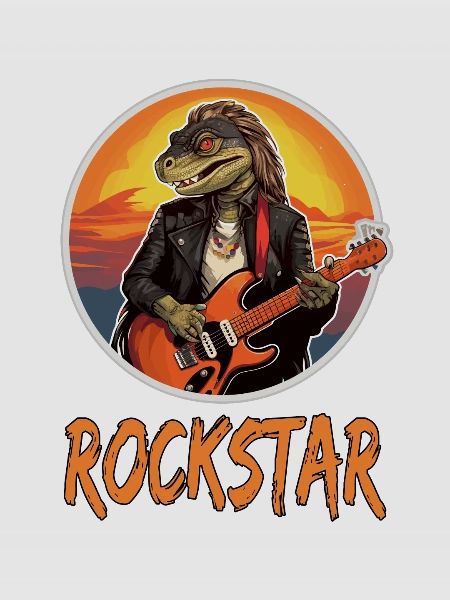 Reptil-Musiker mit E-Gitarre