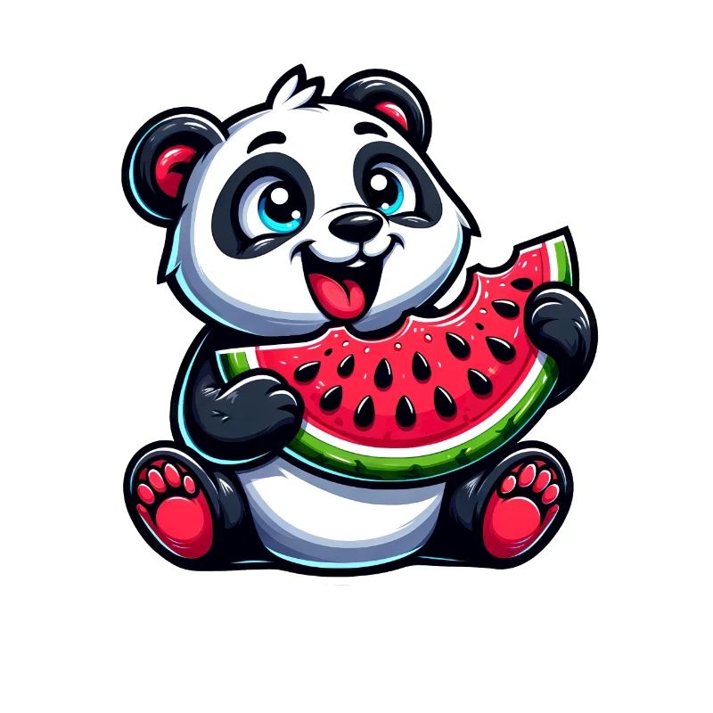 Panda à la pastèque fruité drôle
