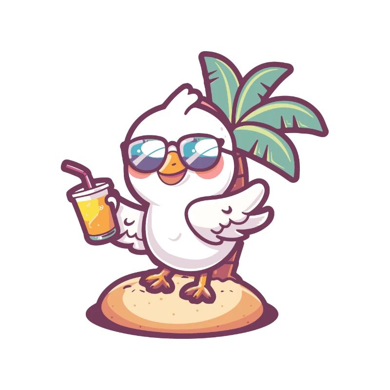 Dove Bird Summer Beach Comic