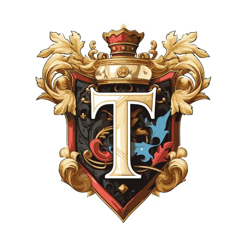 T Buchstabe Logo Krone