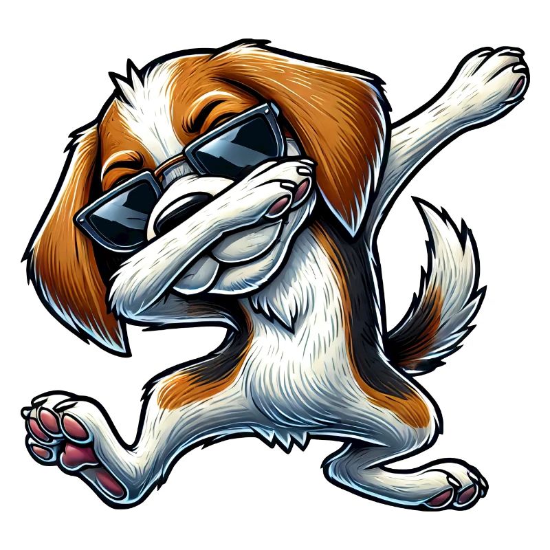 Mignon Beagle Chien Dabbing Dessin Animé Dab