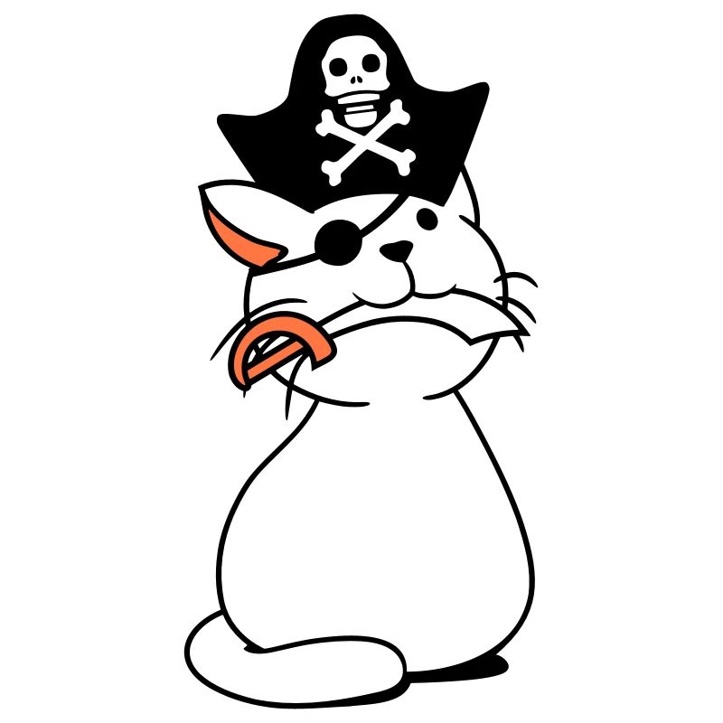 Mignon Pirate Cat Buccaneer Oeil Patch Chapeau Sabre