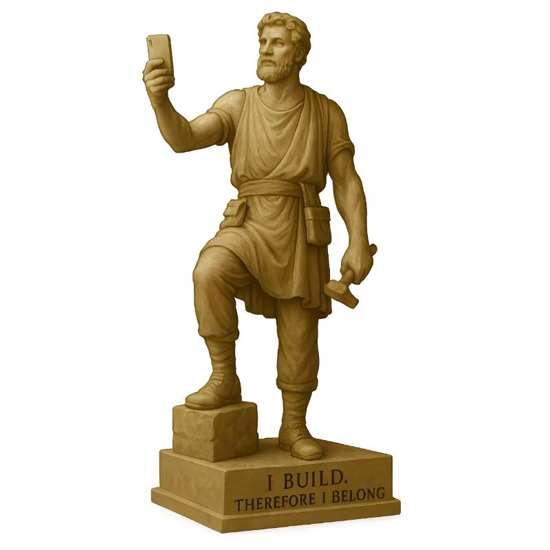 Ancient Philosopher Sculpture with Quote