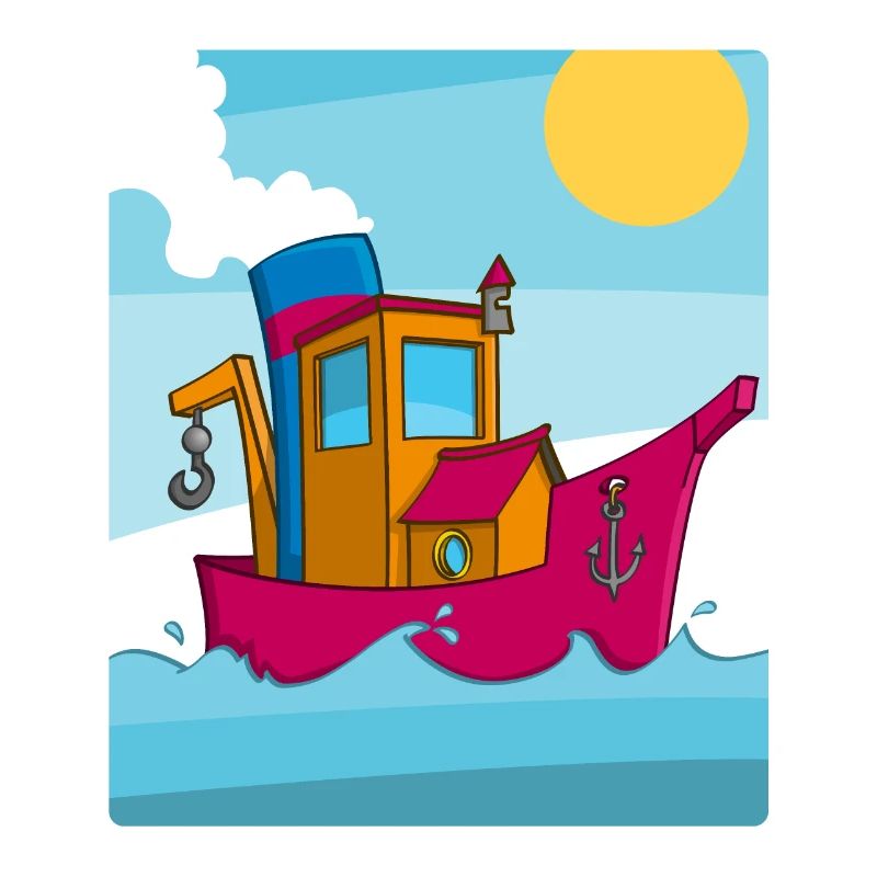 Buntes Bild eines lustigen Schleppers