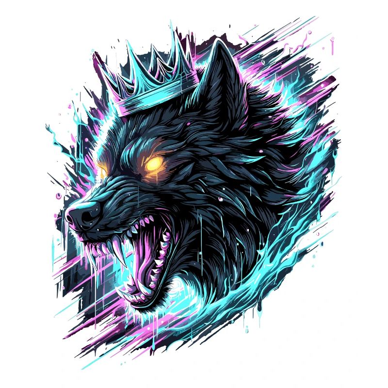 Königlicher Wolf Synthwave
