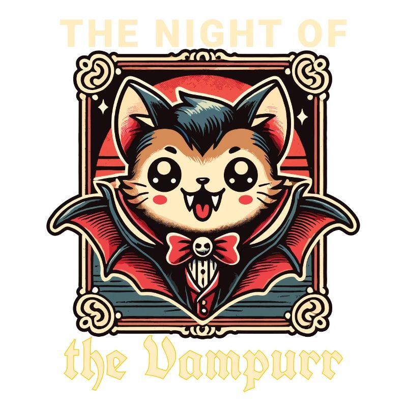Chat Vampire Kawaii La Nuit Du Vampire