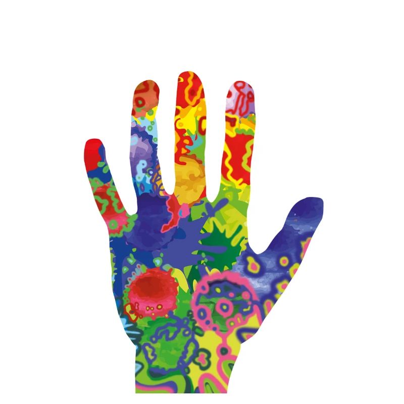 Bunte Hand