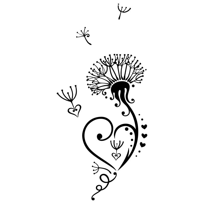 Löwenzahn, Valentinstag, dandelion, hearts