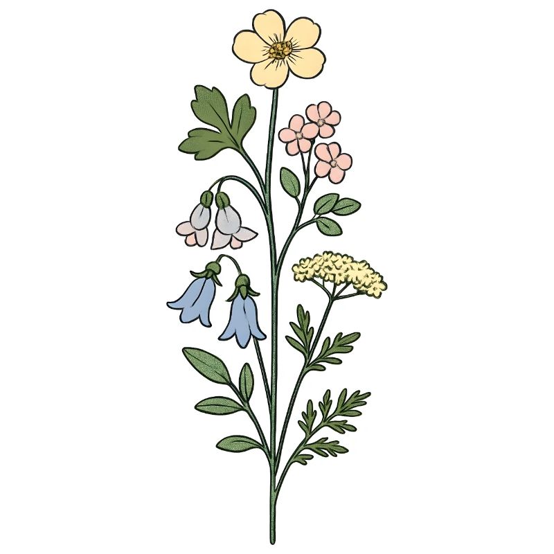 Illustration vintage de fleurs botaniques