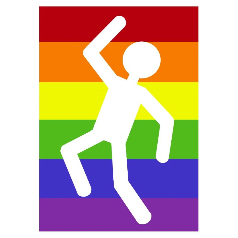 Mann auf Regenbogenhintergrund