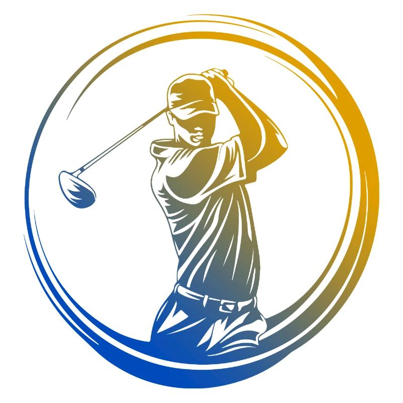 Silhouette de golfeur coloré