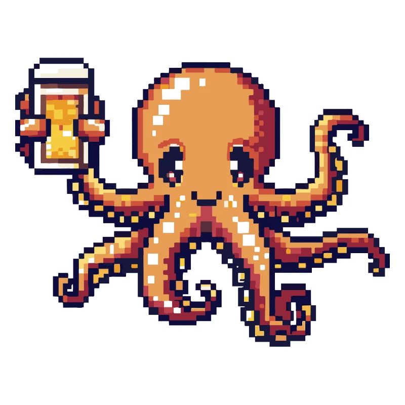 Octopus Beer Pixel