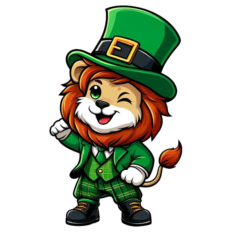 Dessin animé du lion de la Saint-Patrick