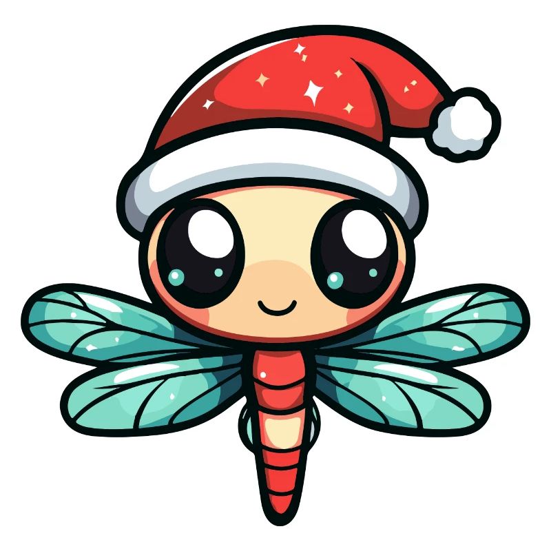 Libellule Noël mignon